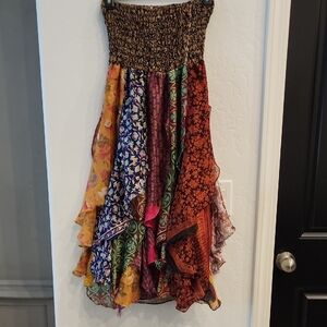 Bohemian Multicolor Patchwork Skirt